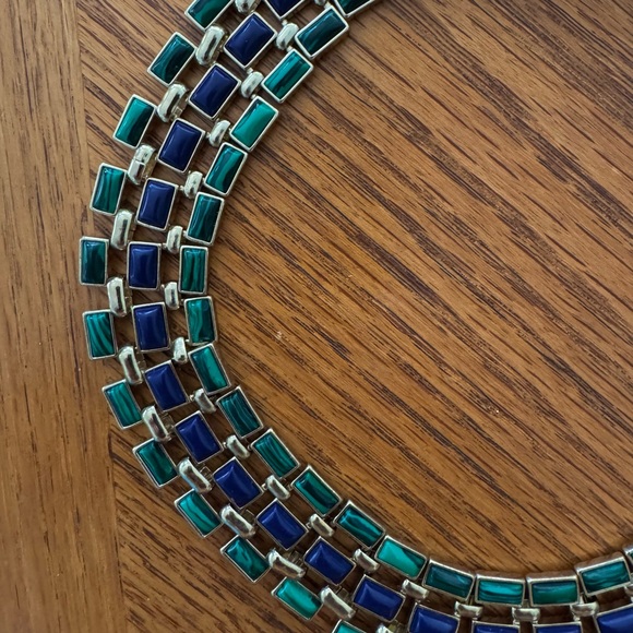 New Vintage Green and Blue Gold House of Harlow Collar Necklace - Picture 3 of 5